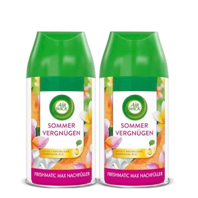 Obrázek Air Wick Freshmatic Max pokojový sprej DUO náplň pro vůně: Letní potěšení 2 x 250 ml náhradní vůně a osvěžovač vzduchu
