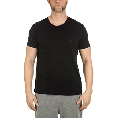 Obrázek Emporio Armani Pánský horní díl pyžama (balení 2 ks), Black/Grey Melange