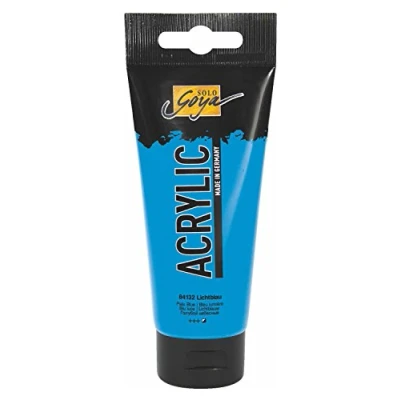 Obrázek KREUL 84132 Solo Goya Acrylic, 100ml tuba ve světle modré, krémově mnohostranně použitelná akrylová barva studijní kvalitě, na bázi vody, rychle a matně schnoucí, dobře krycí, vodotěsná