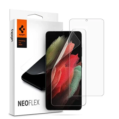 Obrázek Spigen NeoFlex ochranná fólie kompatibilní se Samsung Galaxy S21 Ultra, 2 kusy, odolná proti poškrábání, TPU film, pro instalaci vody