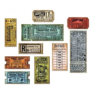 Obrázek Sizzix Thinlits Set 6pk ticket Booth von Tim Holtz, Carbon Stahl, mehrfarbig, 19,1 x 14,4 0,4 cm