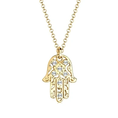 Obrázek Dámský řetízek na krk Elli s přívěskem, sterlingové stříbro 925, krystal Swarovski, Zlatá