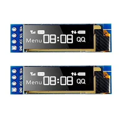 Obrázek MakerHawk 2 x I2C Display OLED Anzeigemodul Bildschirm Winziges Modul 0,91 Zoll Weiß 128X32 DC 3,3 V bis 5 kompatibel mit Arduino und anderen Mikrocontollern