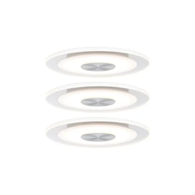 Obrázek Paulmann 92907 LED vestavné svítidlo Whirl kulatý Vestavný zářič 3 x 4,9 W stropní bodové světlo hliník satén stmívatelné