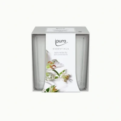 Obrázek Ipuro Dekorativní white lily vonná svíčka minimalistické a puristické vonné svíčky ve skle intenzivní s jemnými květinami stylová 125 g