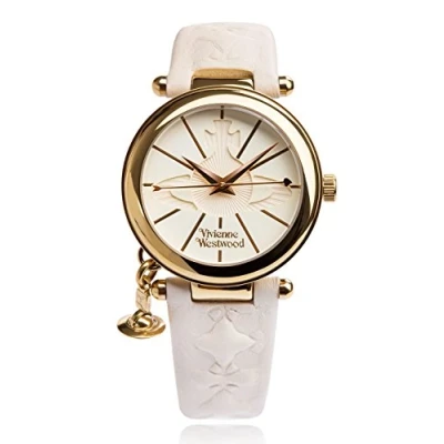 Obrázek Vivienne Westwood Dámské náramkové hodinky Orb II analogové Quarz VV006WHWH, Bílá/[Off white], Pásek