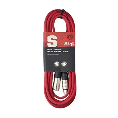 Obrázek Stagg 6 m vysoce kvalitní XLR na konektor mikrofon kabel červený,