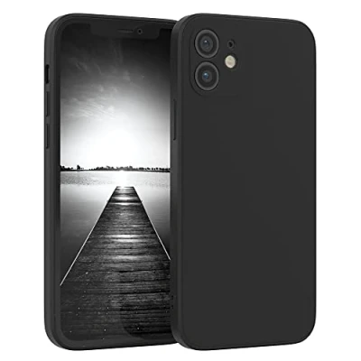Obrázek EAZY Case Silikonové pouzdro pro iPhone 12 Silikon Černé nárazuvzdorné na mobil ochranné s ochranou fotoaparátu tenké Premium ochrana Cover TPU Phone Bumper v