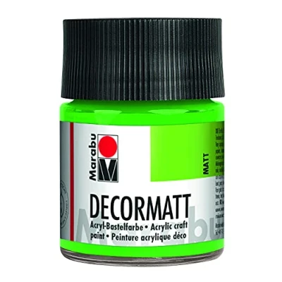 Obrázek Marabu 14010005066 Decormat akryl žlutozelená 066, 50 ml, sametově matná akrylová barva na vodní bázi, krémová a intenzivní barva, odolná vůči slinám, proti povětrnostním vlivům, pro volné