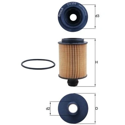 Obrázek MAHLE OX 559D olejový filtr