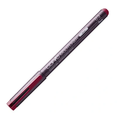 Obrázek Multiliner Wine 0,3 mm, kreslicí tužka s pigmentovým inkoustem odolným vůči vodě a alkoholu v vínově červené, profesionální fineliner pro skicování, ilustrace outlines