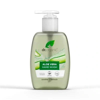 Obrázek Dr Organic Aloe Vera mycí prostředek na ruce, uklidňující, čisticí, přírodní, veganský, bez pokusů zvířatech, parabenů a SLS, bio, 250 ml