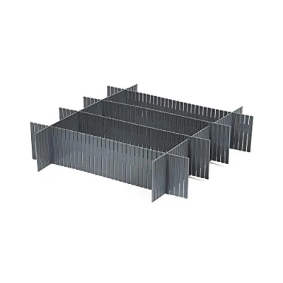 Obrázek COMPACTOR 3 sady 6 děličů zásuvek, pro spodní prádlo a doplňky, nastavitelná délka, polypropylen, šedá, 44 x 10 cm, RAN9873