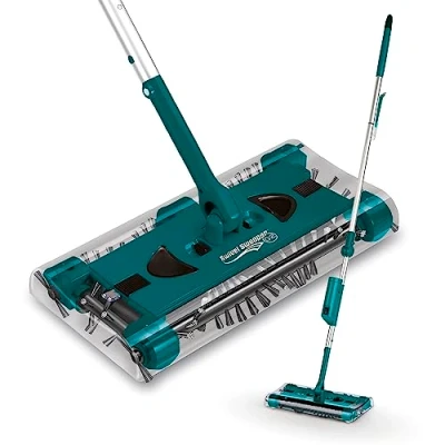 Obrázek Swivel Sweeper akumulátorový smeták s funkcí stírání bezdrátový, bezsáčkový &amp; dobíjecí, mop na podlahu kloubem, který chrání záda a rotací o 360 maximální flexibilita snadné čištění