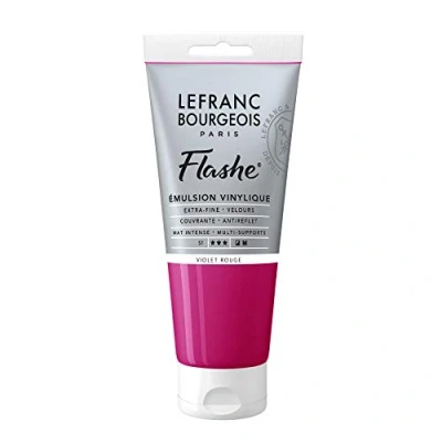 Obrázek Lefranc Bourgeois 300607 Flashe akrylová barva &amp; vinylová barva, vysoce pigmentovaná, elastická, stálá na světle, odolná proti stárnutí, matná, pro vnitřní i venkovní použití, 80 ml tuba červená fialová