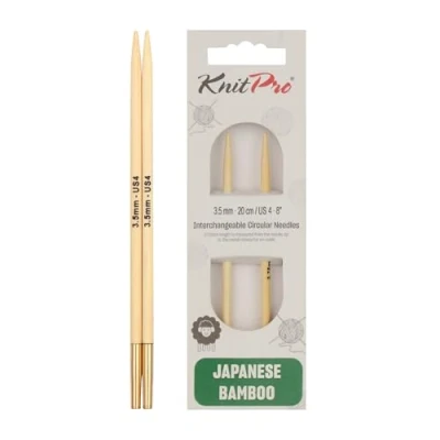 Obrázek KnitPro K22401 kruhová pletací jehla, Bamboo, přírodní, 12 x 0,35 cm, 2 Count