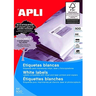 Obrázek APLI 1783 Box 500 Blätter Etiketten polyvalent 70 x 37 mm, weiß