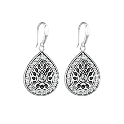 Obrázek Elli Dámské náušnice kapky s krystaly vintage ze sterlingového stříbra 925, Fazetový brus, Krystal Swarovski