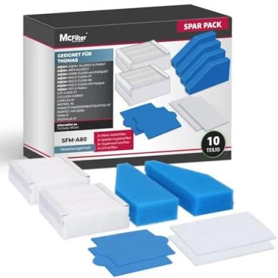 Obrázek McFilter 2x sada filtrů 5dílná vhodná pro vysavače Thomas řady AQUA+, Pet and Family, alternativa k sadě 99 (díl č. 787241), 10