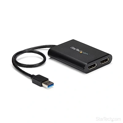 Obrázek StarTech.com USB auf Dual DisplayPort Adapter 4K 60Hz 3.0 (5Gbit/s) Monitoradapter DisplayLink Zertifiziert (USB32DP24K60)