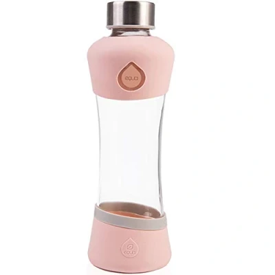 Obrázek EQUA Skleněná láhev Active Peach 0,55l z borosilikátového skla 550 ml Sportovní se silikonovým pouzdrem
