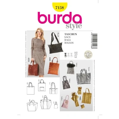 Obrázek Burda Řezný vzor 7158 kapes, Shopper, Bags,Bolsos, Sacs