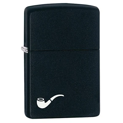 Obrázek Zippo 218PL zapalovač 60001269 Pipe Lighte benzínový zapalovač, mosaz, černá matná, 1 x 3,5 5,5 cm