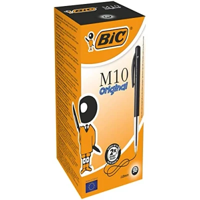 Obrázek BIC Kuličkové pero M10 (1 mm) krabička à 50 kusů, černé