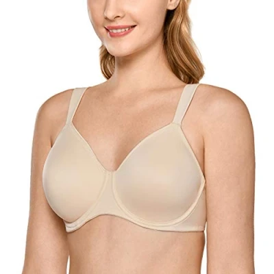 Obrázek DELIMIRA Damen T Shirt Minimizer BH mit Bügel Große Größen Ohne Gepolstert Beige 75E