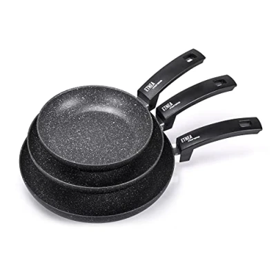 Obrázek Moneta Etnea Set mit 3 induktiven Bratpfannen, antihaft und kratzfest, für alle Herdarten geeignet, spülmaschinengeeignet, 20, 24, 28 cm, Stück