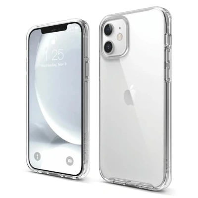 Obrázek elago Hybrid Clear Case Kompatibel mit iPhone 12 Hülle &amp; Pro (6,1&quot;), Durchsichtig, Robuster PC Rückseite Handyhülle, Flexibel Bumper Schutzhülle (Transparent)