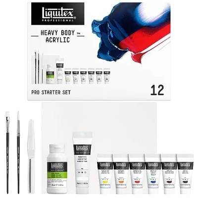 Obrázek Liquitex 3699313 Professional Heavy Body akrylová barva v umělecké kvalitě s vynikající stálostí na světle matné konzistenci, startovací sada 6 barev tubách 22 ml
