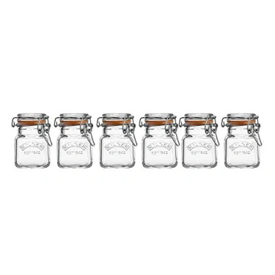Obrázek Kilner Gewürzgläser 6er Set 70 ml pro Bügelverschluss Glas mit Gewürzständer (36 cm) Vorratsgläser Deckel luftdicht Gummidichtung Spülmaschinengeeignet
