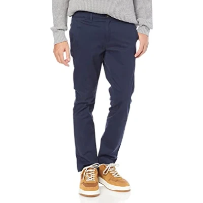 Obrázek Amazon Essentials Pánské ležérní strečové chino kalhoty s úzkým střihem, námořnická modrá, 33W / 32L