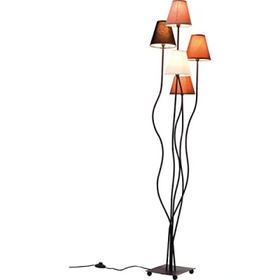 Obrázek Kare Designová stojací lampa flexibilní mocca Cinque, béžová/hnědá, pět stínidel lamp, teplé světlo, 163 x 40 35 cm (v/š/h)