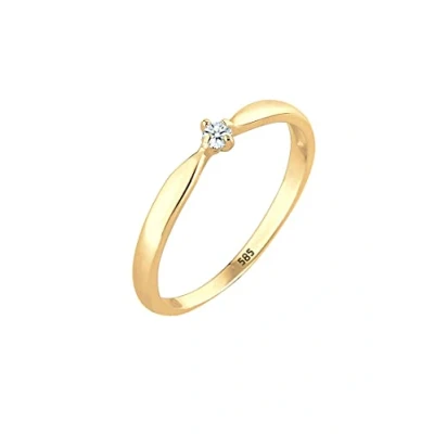 Obrázek Dámský prsten Elli DIAMONDS zásnubní vlna s diamantem (0,03 ct) ze žlutého zlata 585, 56, Žluté zlato, diamant