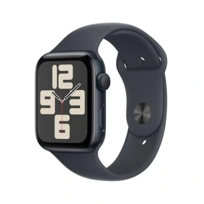 Obrázek Apple Watch SE 2024 44mm Černý (Černý Silikonový Náramek M/L)