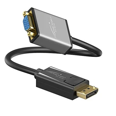Obrázek KabelDirekt DisplayPort DP na VGA adaptér 0,15 m (maximální rozlišení 1920 x 1200/60Hz, vhodné PRO grafické karty s výstupem DP, projektory nebo monitor se vstupem VGA) série