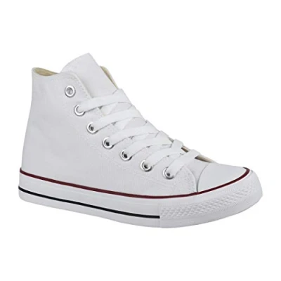 Obrázek Elara Unisex tenisky sportovní boty High Top Chunkyrayan, Bílá Basic, 43 EU