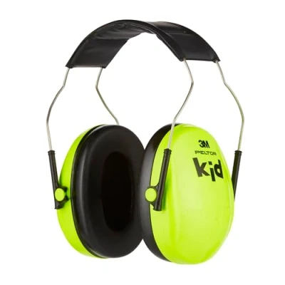 Obrázek 3M Peltor Chrániče sluchu Kid neon green Dětská ochrana s nastavitelným čelem pro hluk do 98 dB SNR 27 vysokým komfortem nošení a nízkou hmotností