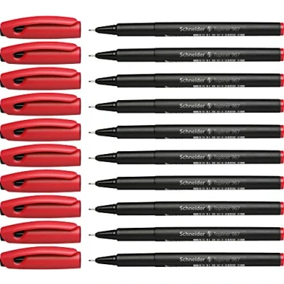 Obrázek Schneider Topliner 967 Fineliner (tloušťka linky 0,4 mm) 10 kusů červená