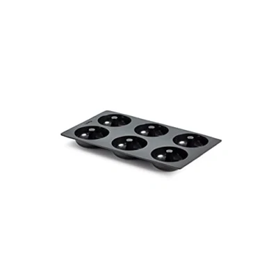 Obrázek Lékué Doughnut 0620406N01 Backform, Silikon, 6 Mulden, Schwarz