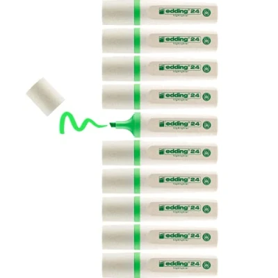 Obrázek edding 24 EcoLine highlighter hellgrün 10 Textmarker Keilspitze 2 5 mm zum schnellen und einfachen Markieren Hervorheben von Texten Notizen nachfüllbar, aus recycelbarem Material