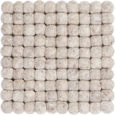 Obrázek myfelt Béla plstěný podtácek pod hrnec, čtvercový, střižní vlna, béžová, 20 x cm