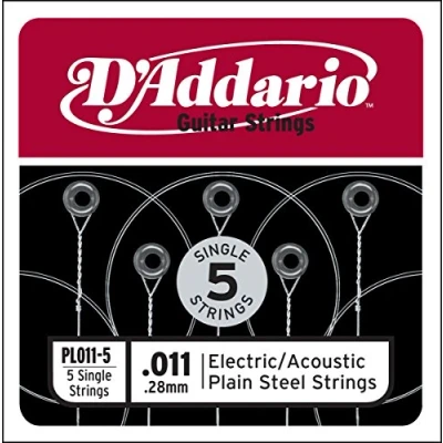 Obrázek D&#039;Addario Struny Plain Steel pro elektrické/akustické kytary, balení 5 ks