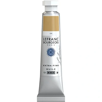 Obrázek Lefranc Bourgeois 405033 extra jemná olejová barva v umělecké kvalitě z vysoce kvalitních pigmentů, živé barvy, vysoká světlostálost, 20ml tuba zlatá