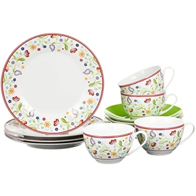 Obrázek Ritzenhoff &amp; Breker Kávový servis Doppio Shanti, 12dílný, porcelánové nádobí, zelené