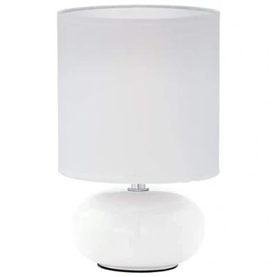 Obrázek EGLO stolní lampa Trondio, z keramiky a textilu, na noční stolek v bílé, do obývacího pokoje, s vypínačem, objímka E14