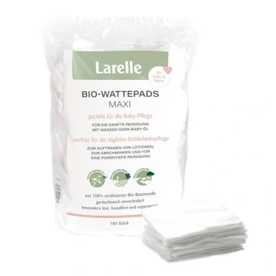 Obrázek Larelle Bio bavlněné tampony Maxi pro maminku a miminka, 180 kusů v zásobním balení, GOTS Ecocert, perfektní péči o miminka každodenní krásu