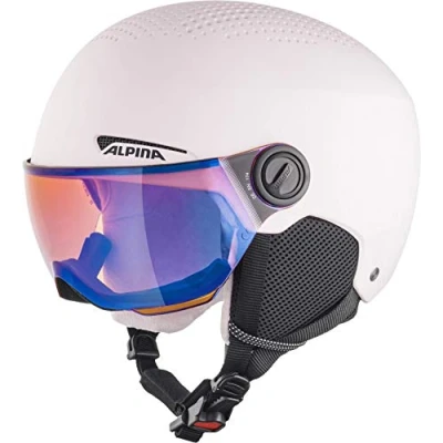 Obrázek ALPINA ZUPO VISOR Q LITE vysoce kvalitní a lehká lyžařská helma S kšiltem zesíleným kontrastem pro děti, růžová matná, 51 55 cm